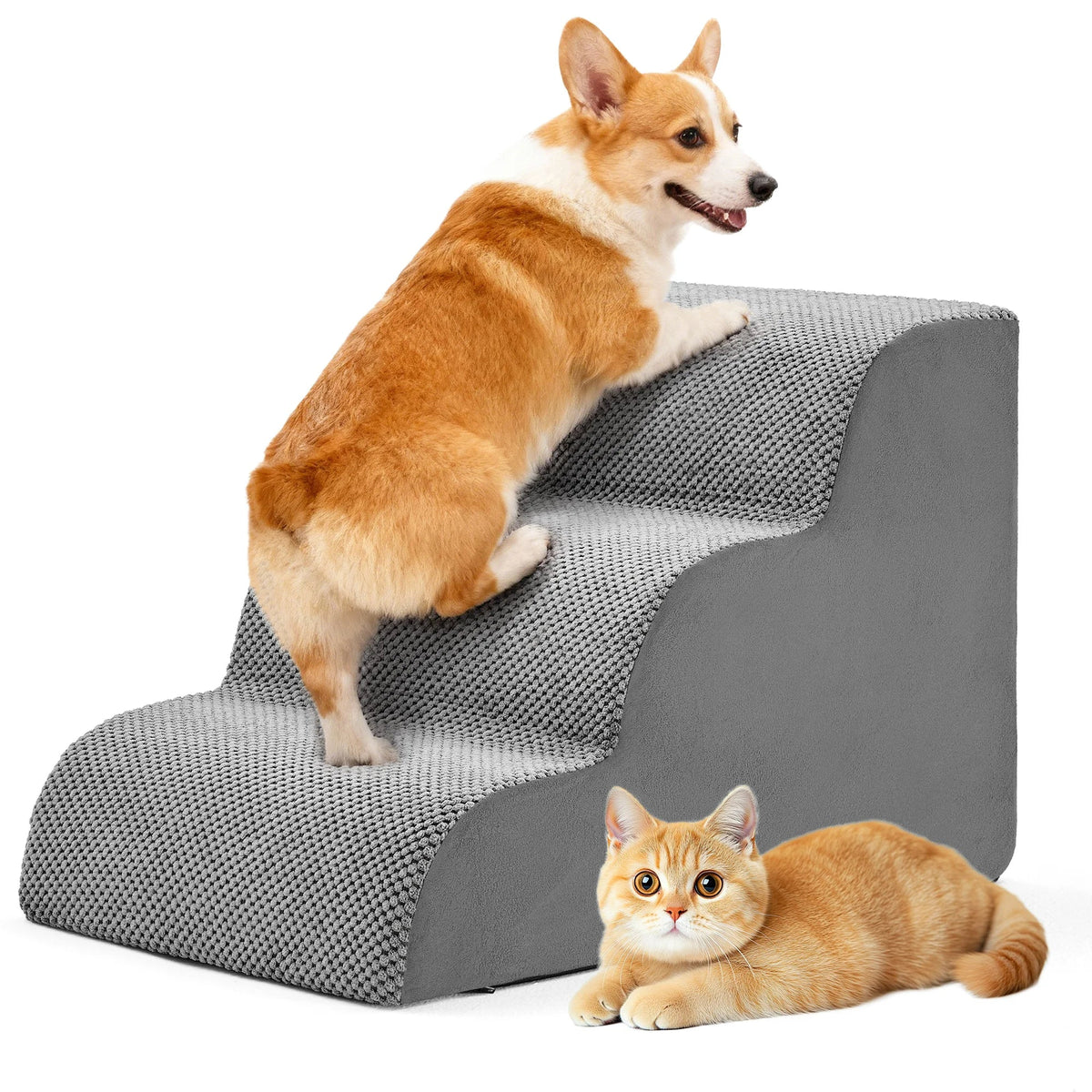 JHK 3-5 Step High-density Foam Dog Stairs – Dog Supplies
