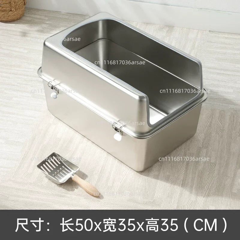 King Size Stainless Steel Cat Litter Box – Cat Supplies