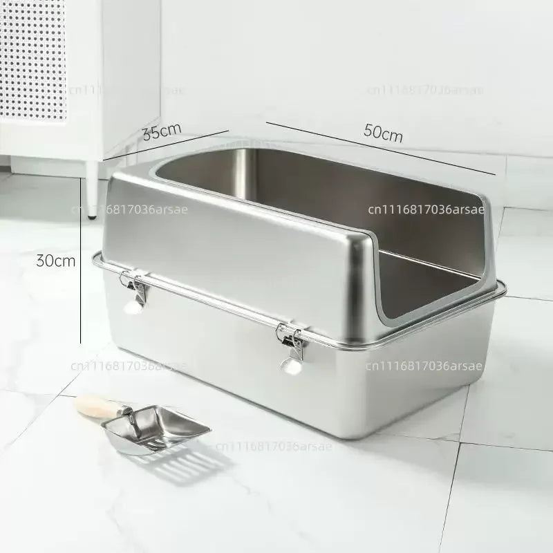 King Size Stainless Steel Cat Litter Box – Cat Supplies