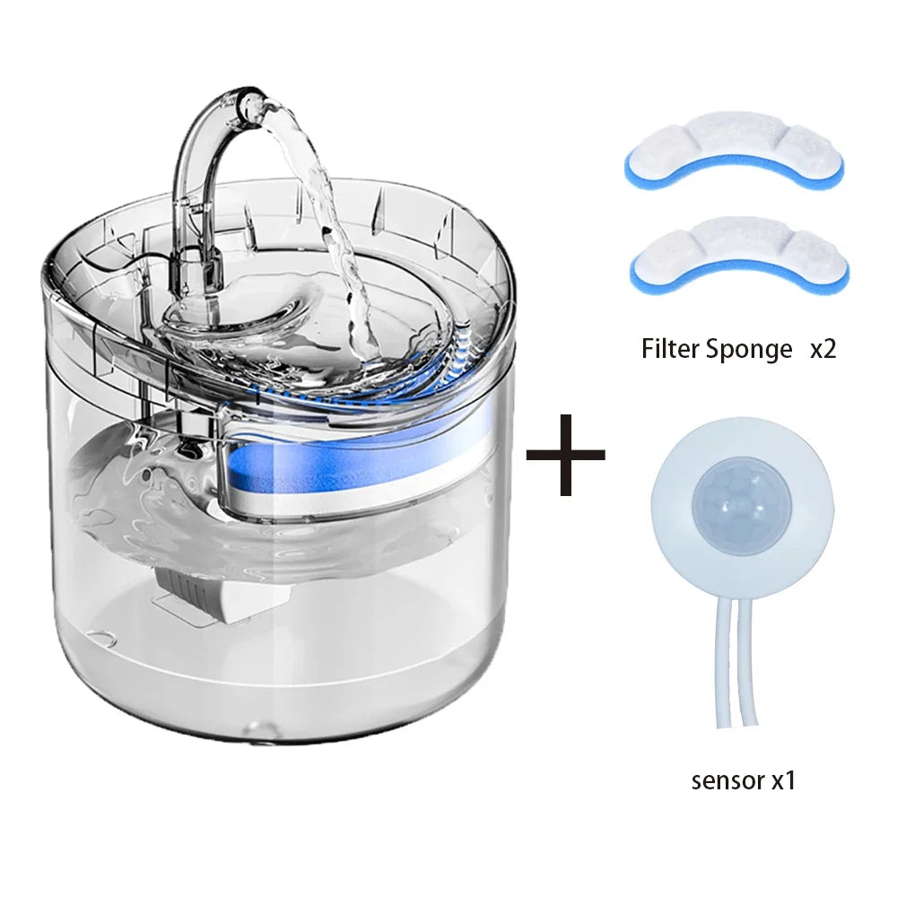 Automatic Cat & Dog Water 2l Fountain with Faucet Dispenser – 7 Colors