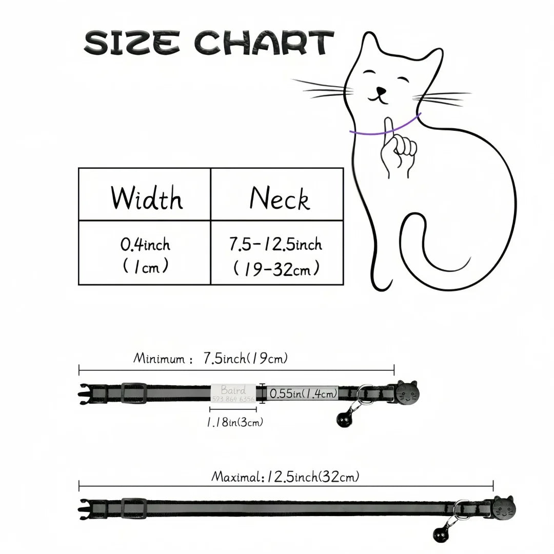 13 Colors Custom Engraved Reflective Cat - ProPawPet.com