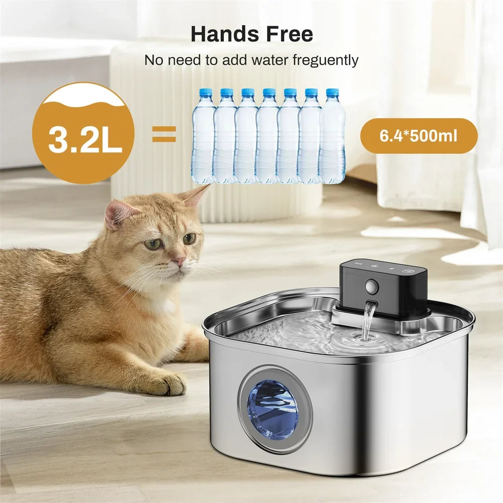 Wireless Stainless Steel Pet Water Fountain, - ProPawPet.com