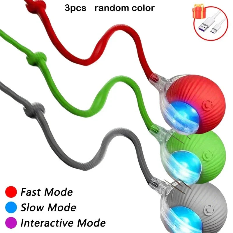 Rechargeable Auto Interactive Cat Ball with Faux Tail Wireless – 5 Colors