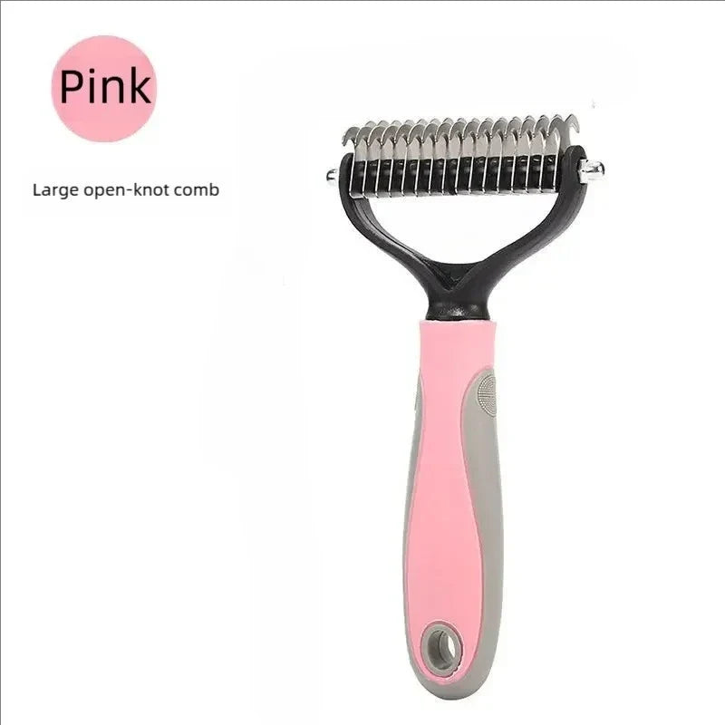 Stainless Steel Pet Deshedding Brush Double Sided Grooming Tool – 4 Colors