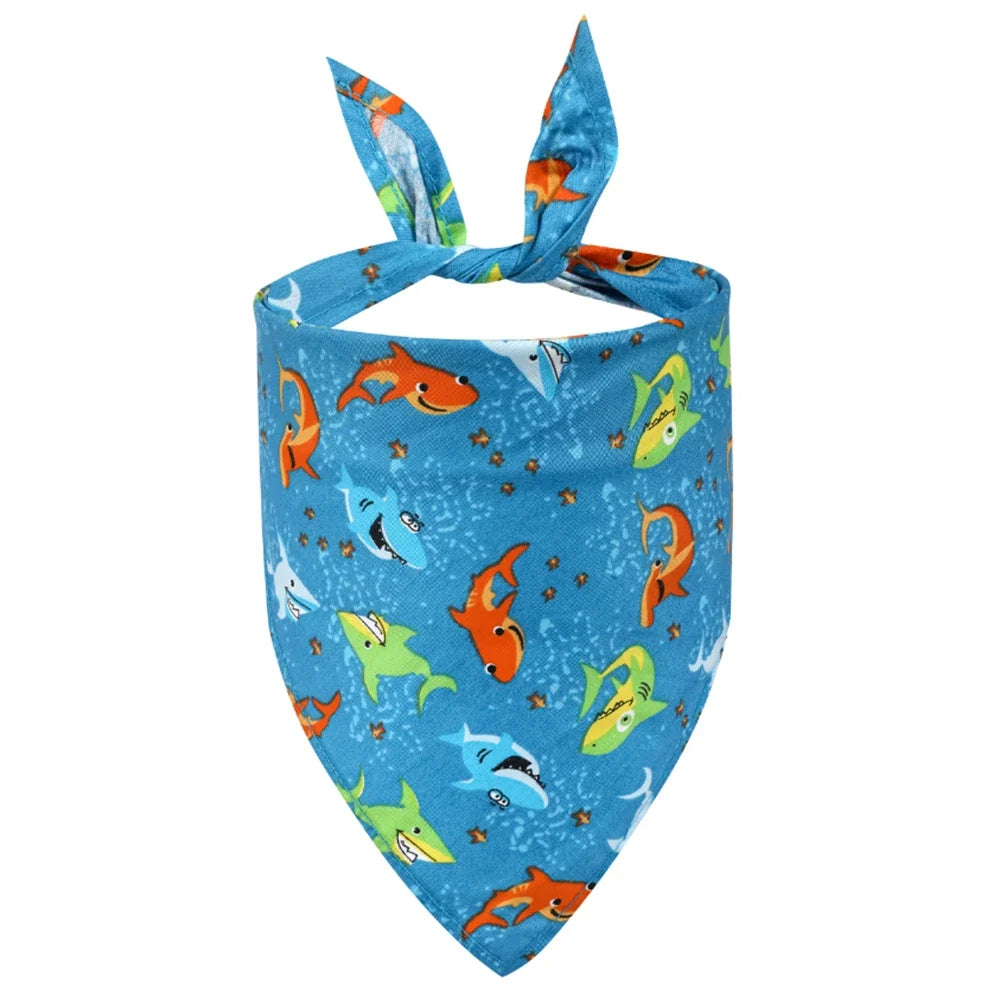 Adjustable Dog Bandana Fruit Floral Spring Washable Soft Doggy Scarf
