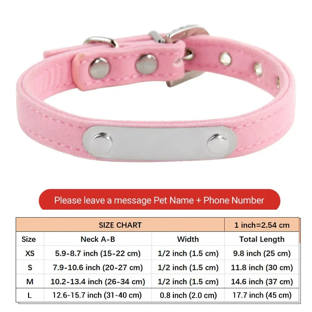 Personalized Cat Collar Soft Velvet Puppy - ProPawPet.com