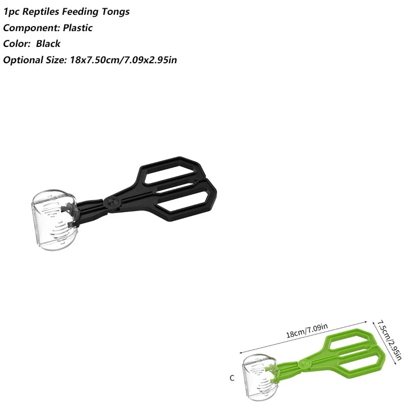 Clear Reptiles Feeding Tongs Ergonomic Handle Plastic Food Feeder