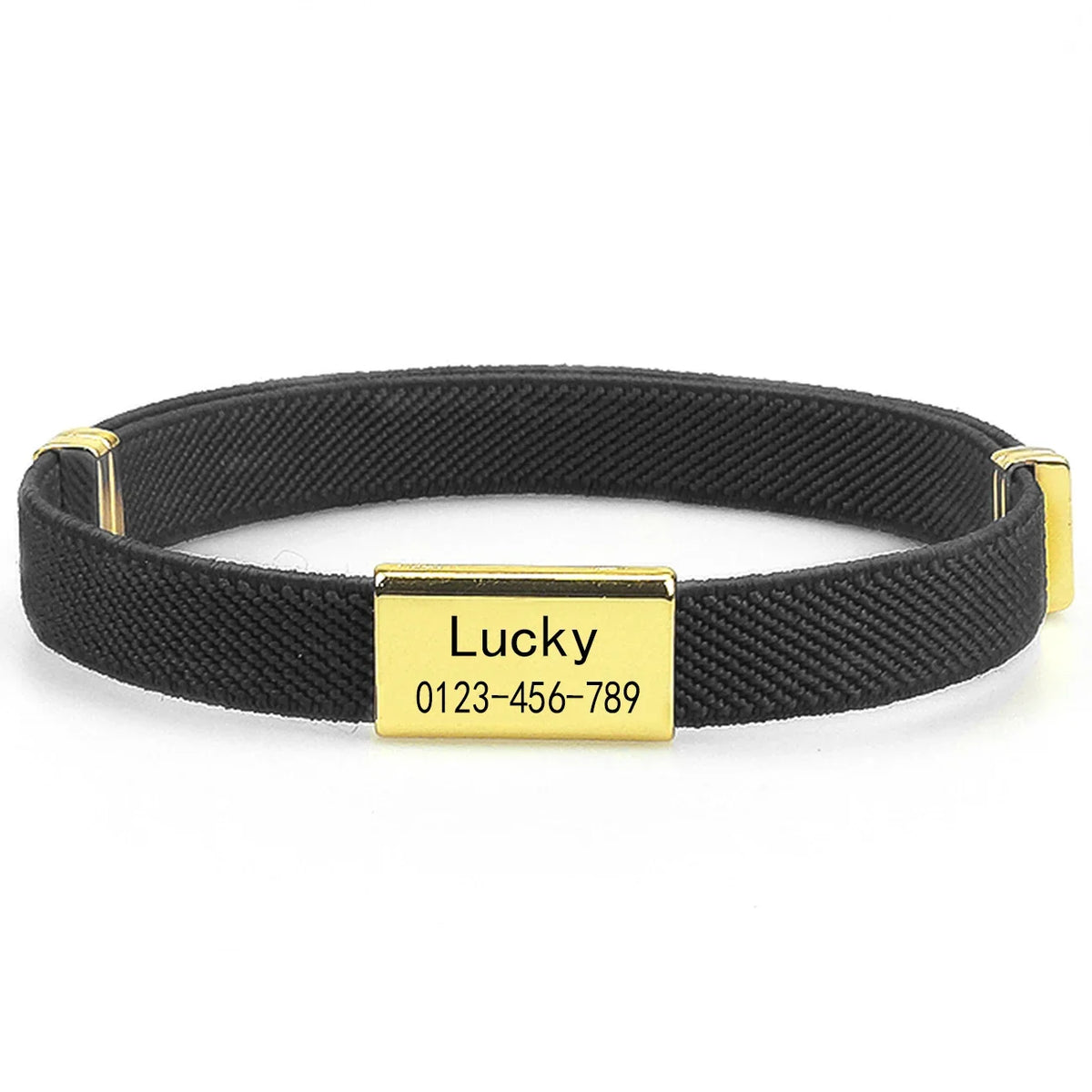 Customizable Cat Collar with Engraved Name Tag, Adjustable