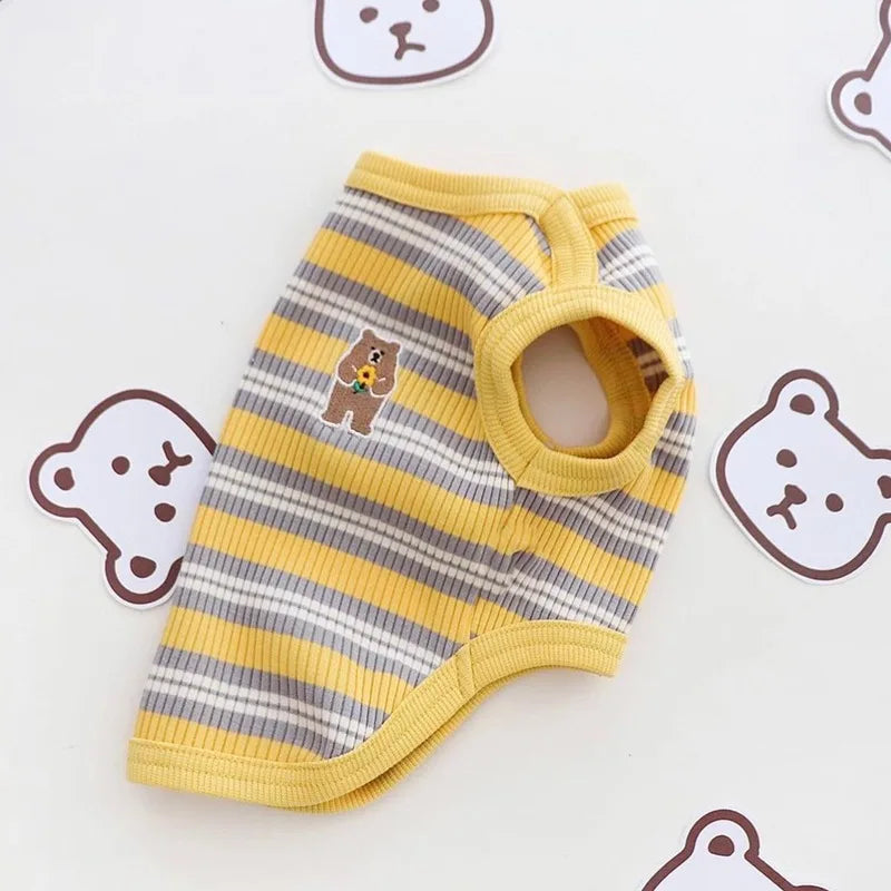Striped Cat Shirts Stretchy Cat Clothes for - ProPawPet.com