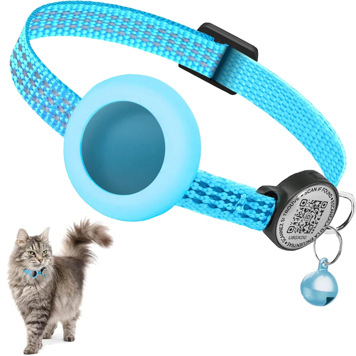 For Airtag GPS Cat Collar with Qr Tag – Cat Supplies