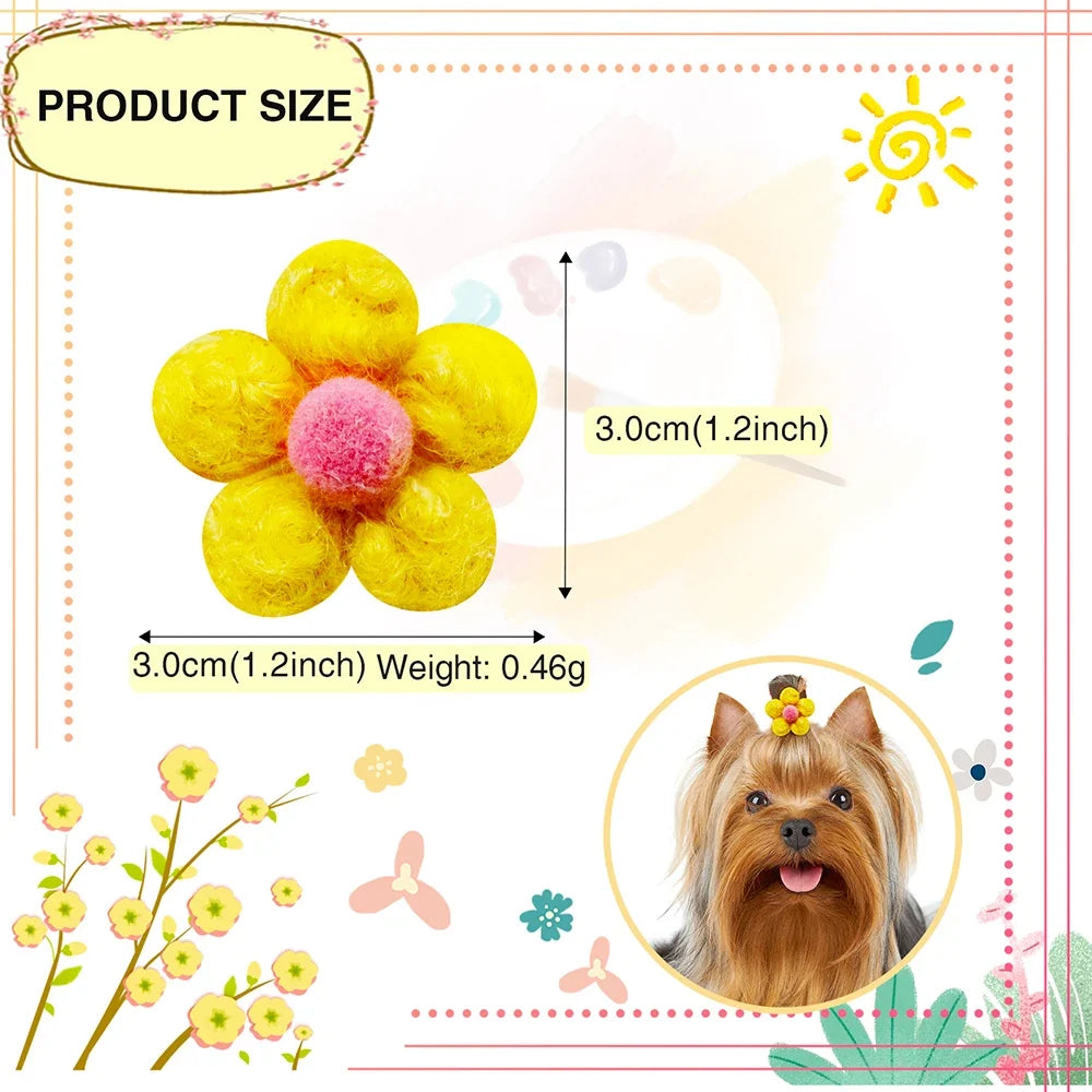 10/20pcs Flower Shape Dog Hair Bows Dog Bow - ProPawPet.com