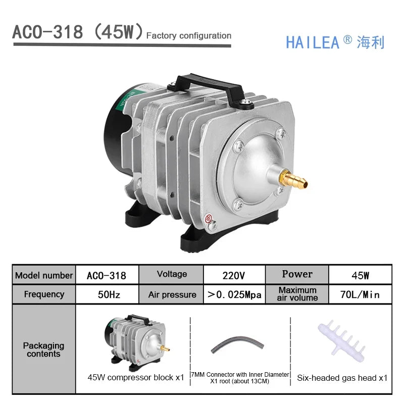 220v Hailea External High Power Ac E Magnetic Air Pump for Aquariums