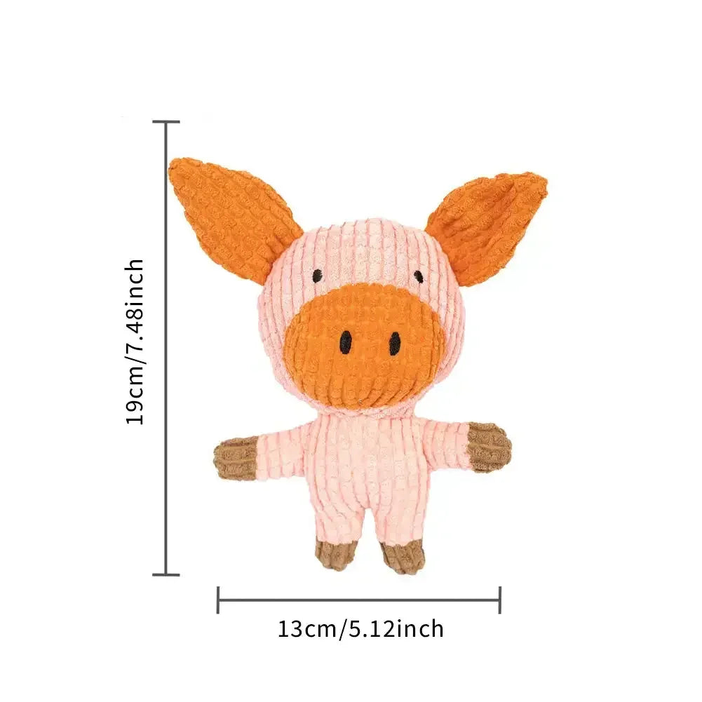 Plush Dog Toys Corduroy for Small Medium Animal Squeaky – 8 Colors