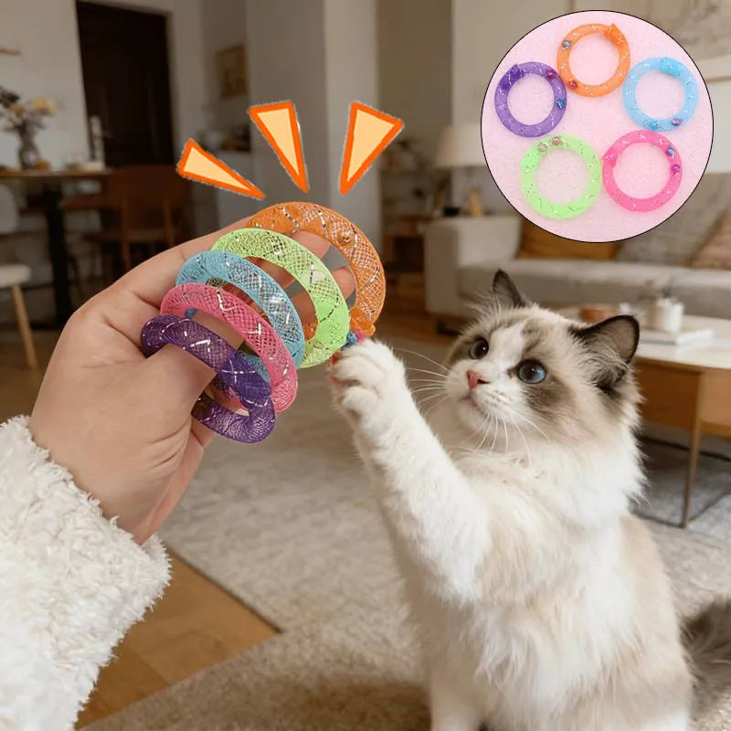 5pcs Cat Chew Toy Soft Mesh Tube Funny Self - ProPawPet.com