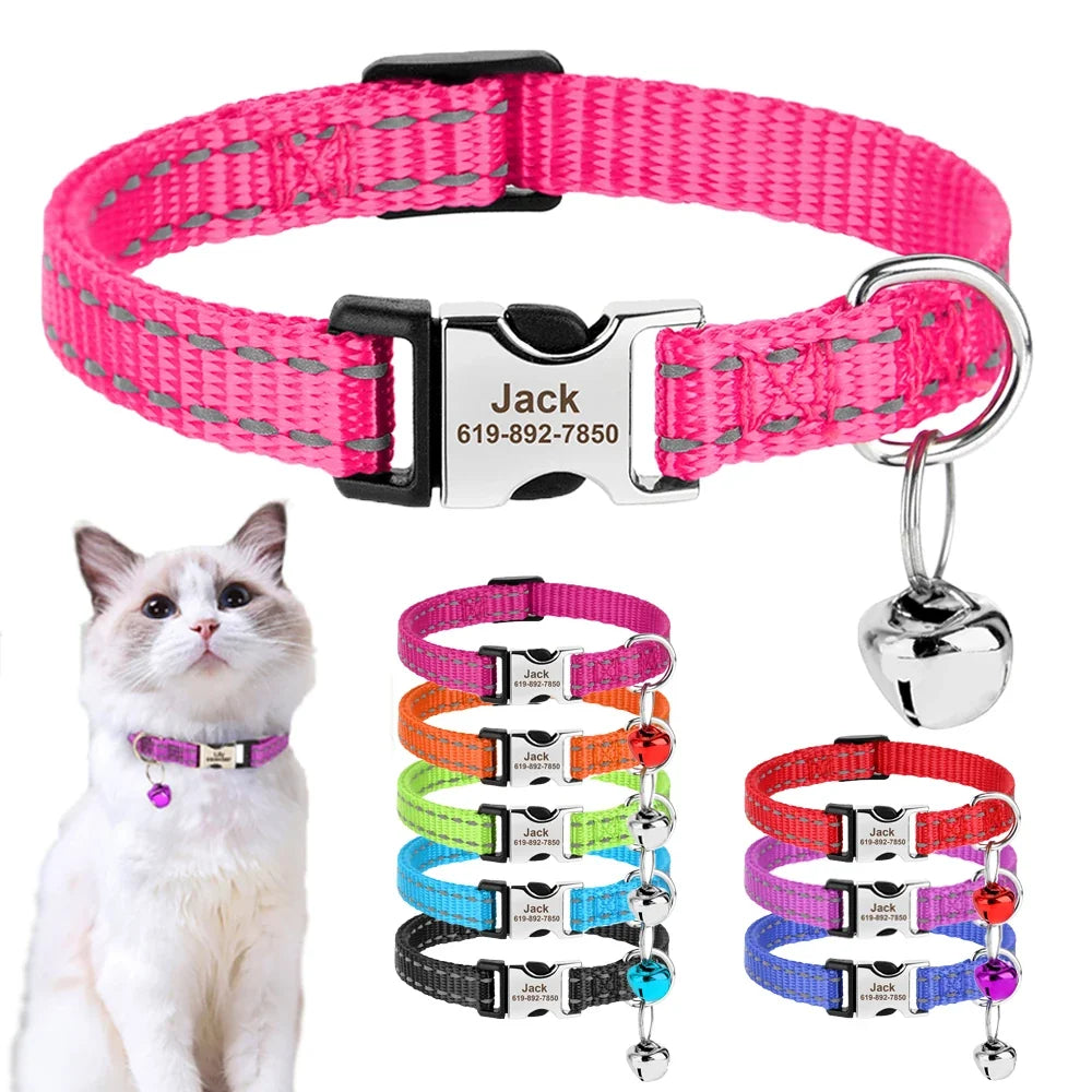 Personalized Cat Collar Reflective Nylon Dog - ProPawPet.com