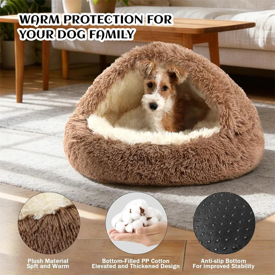 Cozy Cat Bed Shell-Shaped Semi-Enclosed - ProPawPet.com