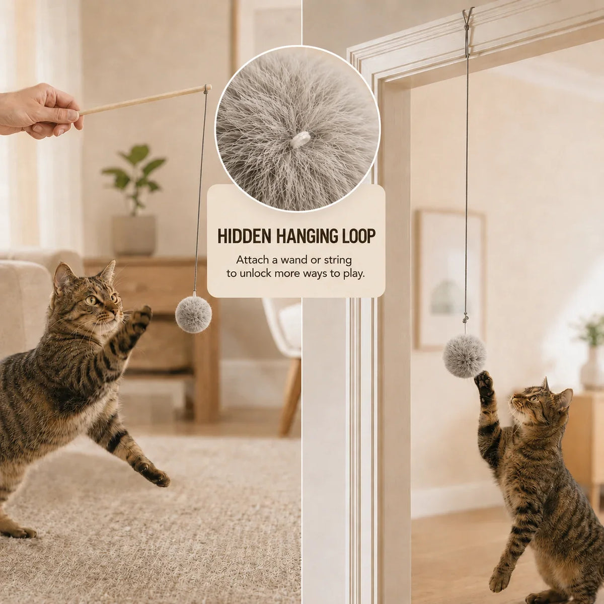 2/3pcs Natural Rabbit Fur Ball Cat Toy - ProPawPet.com