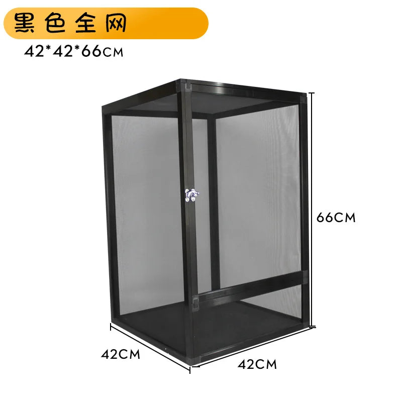 Reptile Pet Housing Chameleon Lizard Snake Aluminum Detachable, Breathable