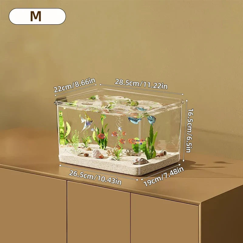 Transparent Aquarium Creative Desktop Fish Tank – 4 Colors