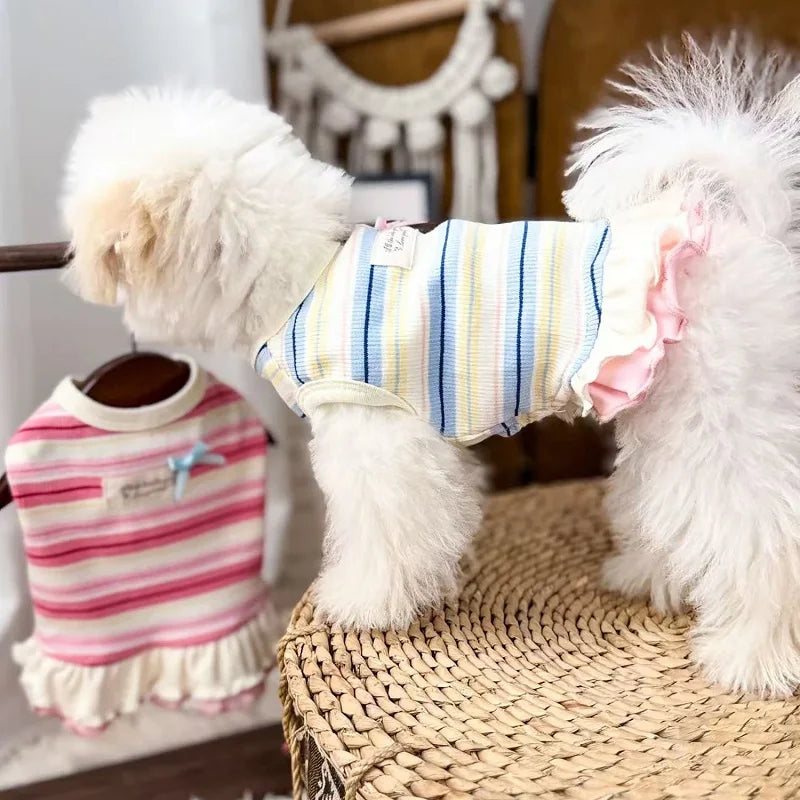 Thin Cooling Dog Dress Striped Dog Clothes - ProPawPet.com