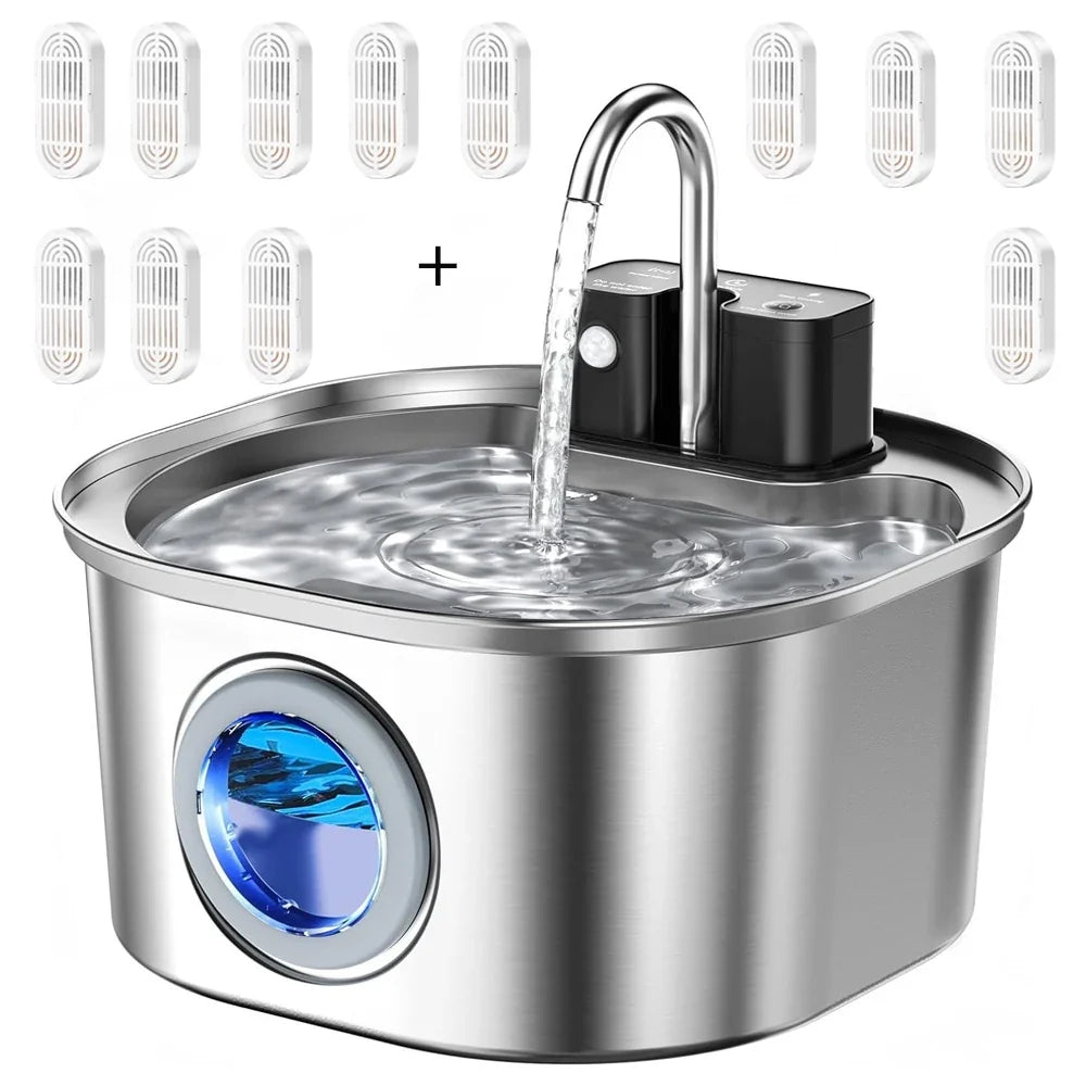 3l Stainless Steel Wireless Recharging Sensor Cat Water – Cat Supplies