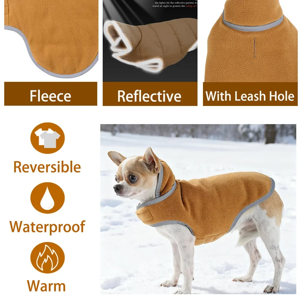 Reversible Dog Coat For Winter Fleece Warm - ProPawPet.com