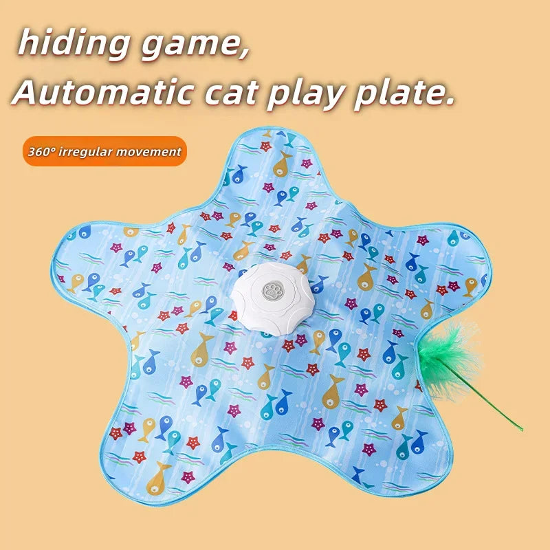 Cat Interactive Hide and Seek Toy Electric Feather Catcher Mat – 2 Colors