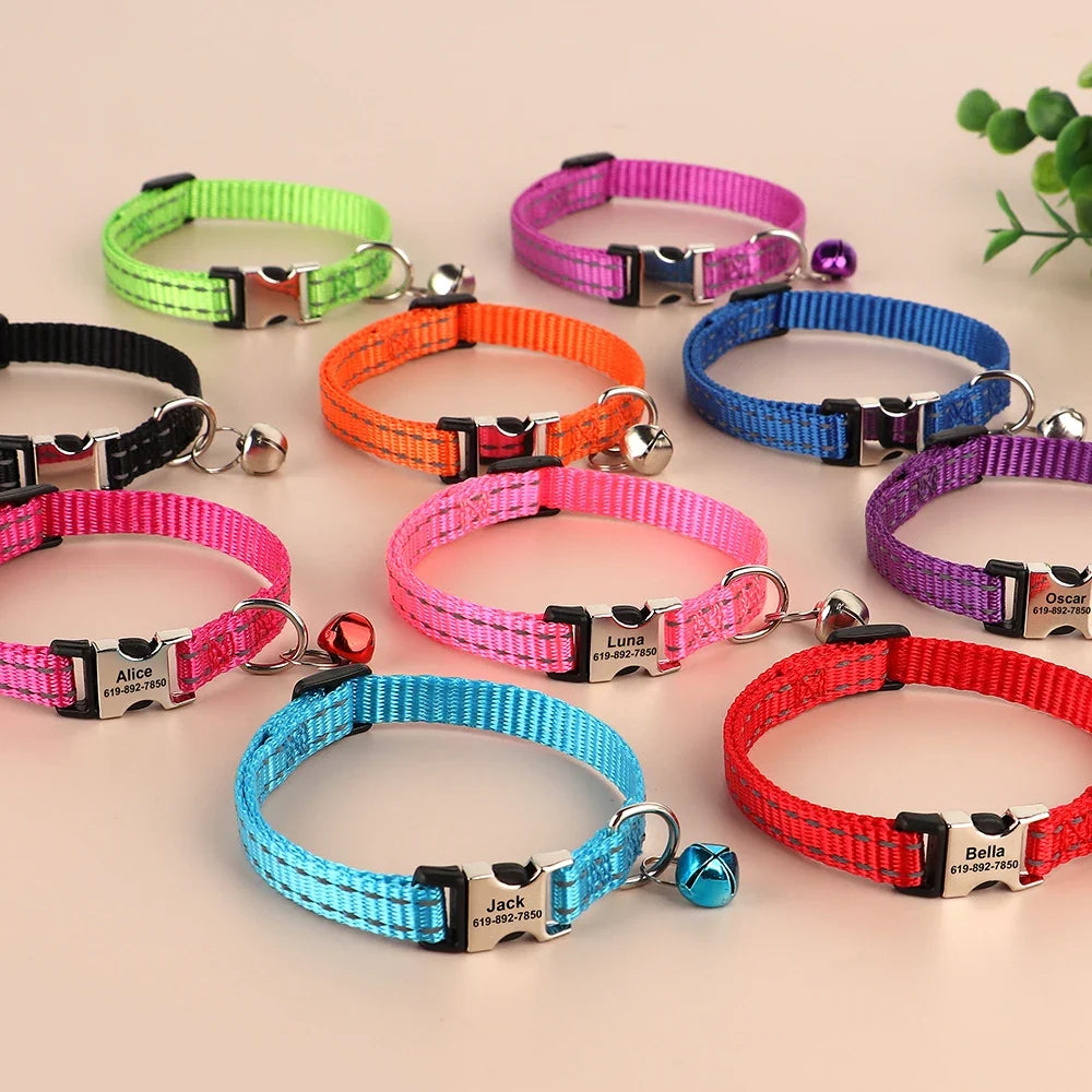 Personalized Cat Collar Reflective Nylon Dog - ProPawPet.com