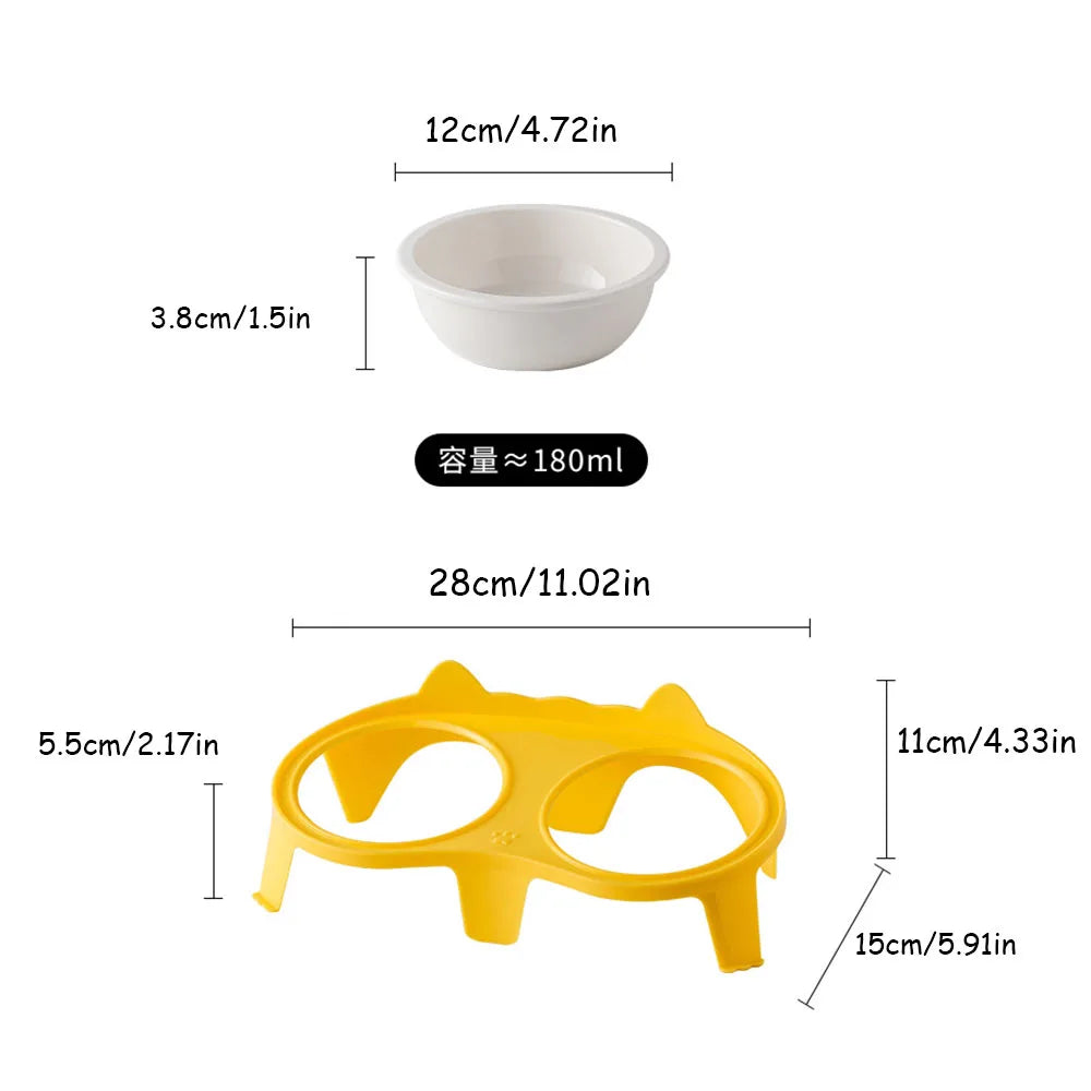 Ceramic Cat Bowl Double Bowl - Elevated - ProPawPet.com
