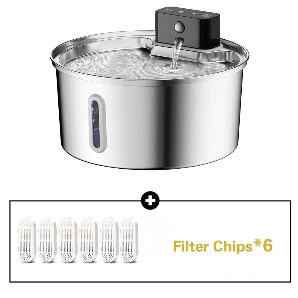 Wireless Stainless Steel Pet Water Fountain – Cat Supplies
