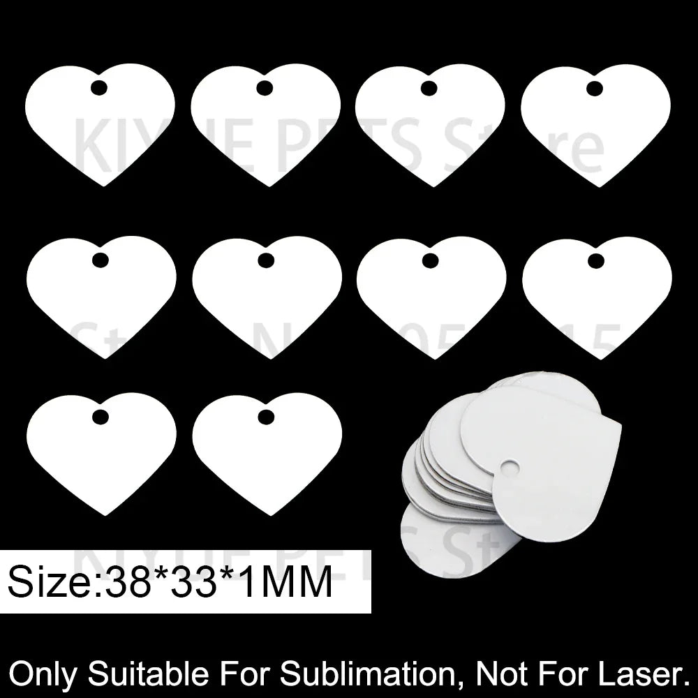 Customize Sublimation Dog Tag Pet Aluminum ID Cat Accessories – 12 Colors