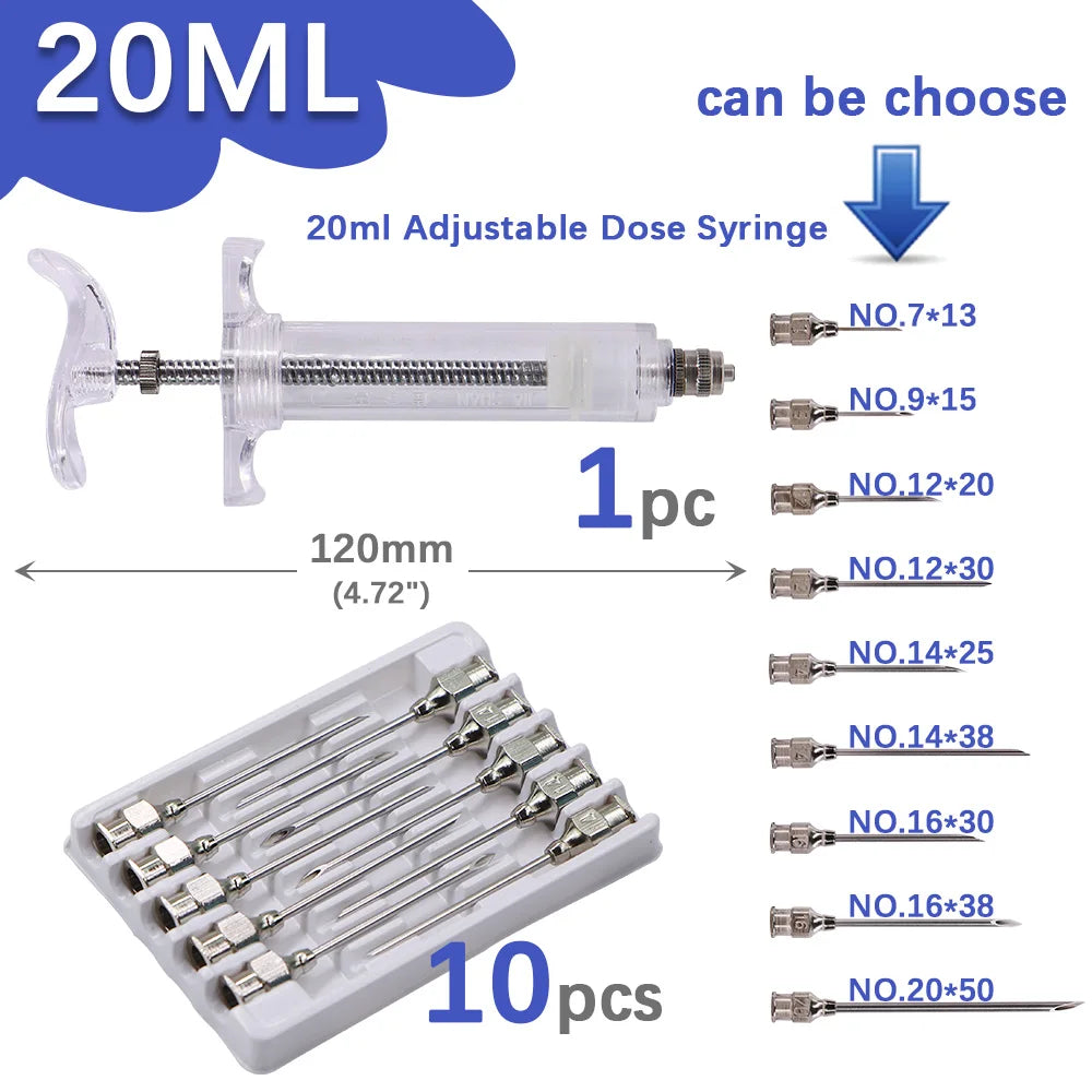 20/50/100ml Transparent Syringes Adjustable - ProPawPet.com