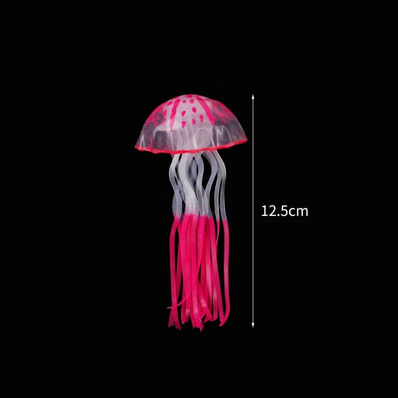 Aquarium Decoration Glowing Silicone Fake Jellyfish Artificial – 6 Colors