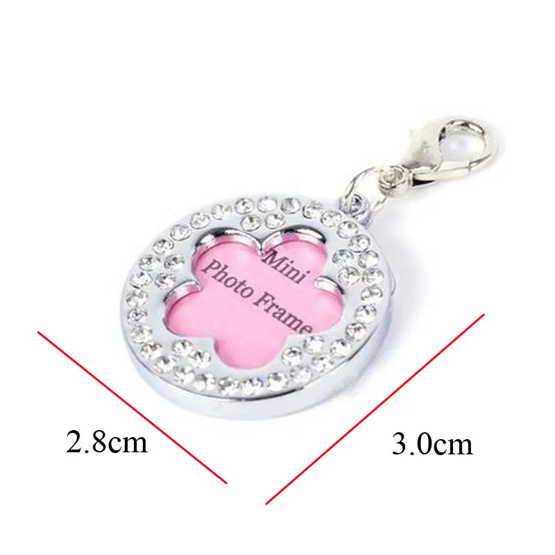 Dog ID Tag Cat Collar Pendant Crystal Photo Frame Bone – Dog Collars