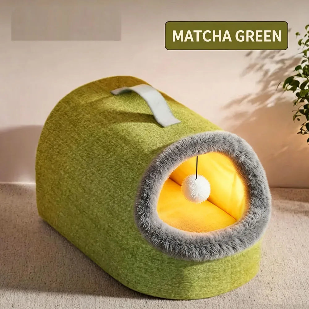 Heated Cat Bed Enclosed Pet House Winter - ProPawPet.com