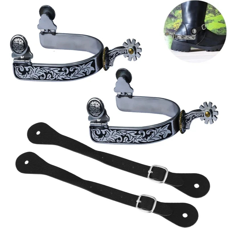 1 Pair Western Cowboy Spurs with Belts Horse - ProPawPet.com