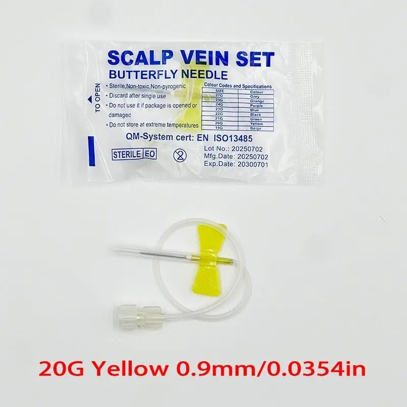 Disposable Screw-type Butterfly Infusion Needle Double Wing – 8 Colors