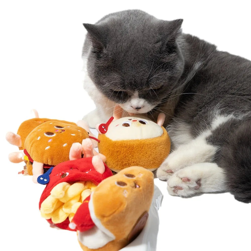 Cat Catnip Plush Toys Funny Hamburg Plush - ProPawPet.com