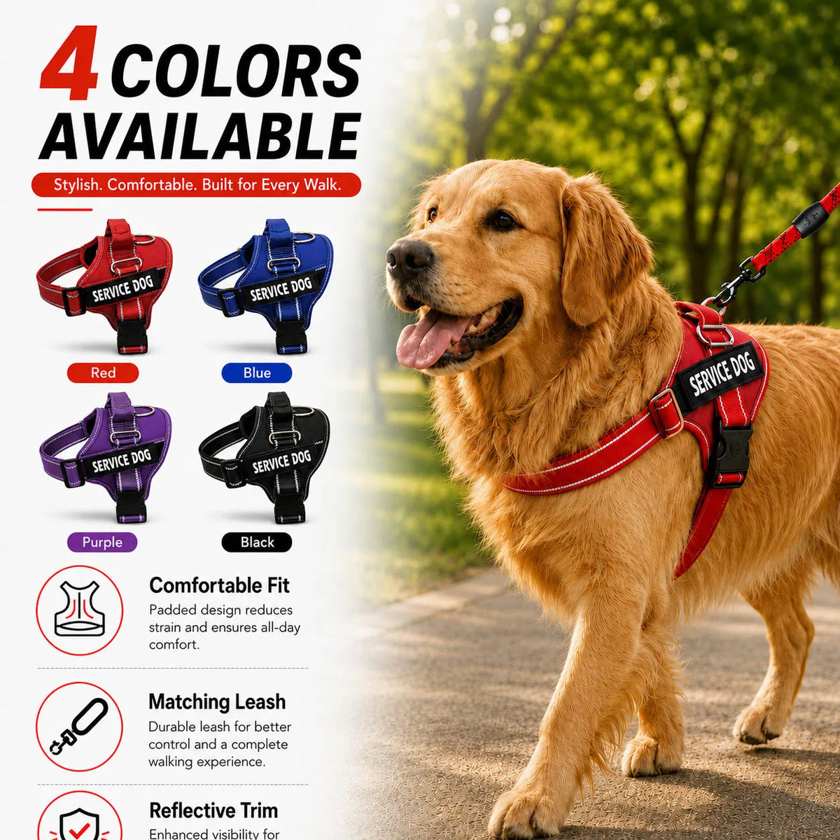 Nylon Dog Harness Personalized Reflective - ProPawPet.com