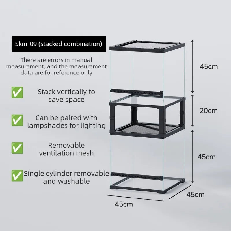 Transparent Lizard Crate Terrariums Reptile Breeding Cage – 10 Colors