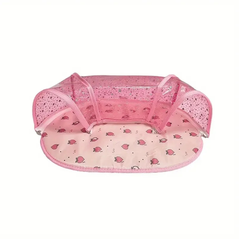 Pink Hamster Tunnel Plaything Nest Pad Interactive Cooling Mat, Durable