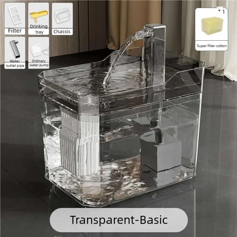 Cat Water Fountain Auto Filter Transparent Drinker USB Anti – 3 Colors