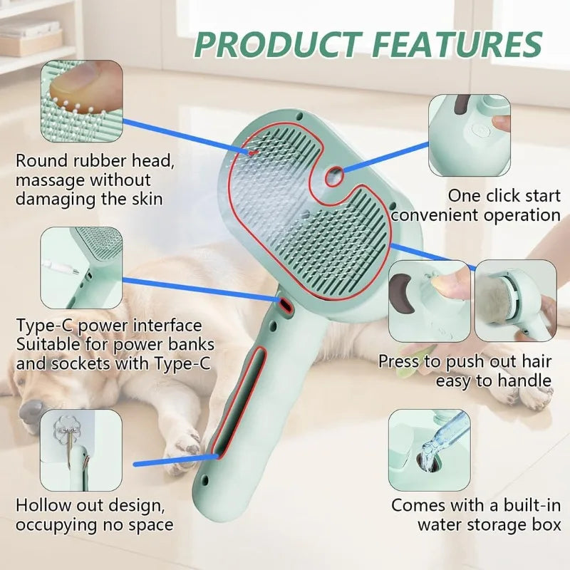 3 in 1 Cat Steam Brush Pet Spray Hair - ProPawPet.com