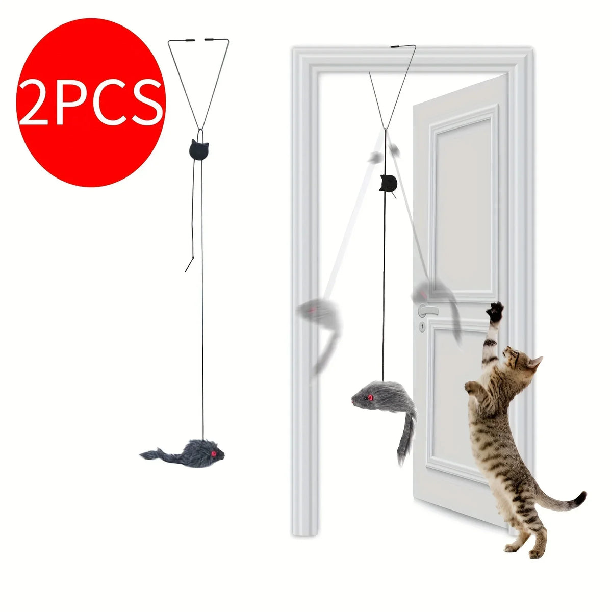 2 PCS Adjustable Hanging Cat Toy Interactive - ProPawPet.com