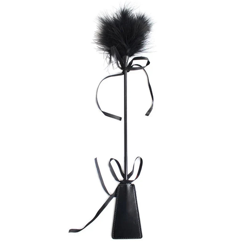 47cm Feather Whip,pu Leather Spanking Paddle Horse Whip