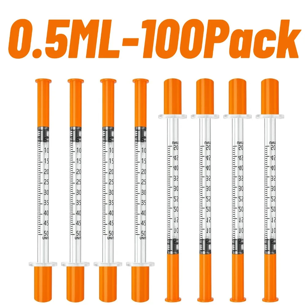 200 0.5 1ml Syringes with Needle Individual Packaging Pain for Dogs