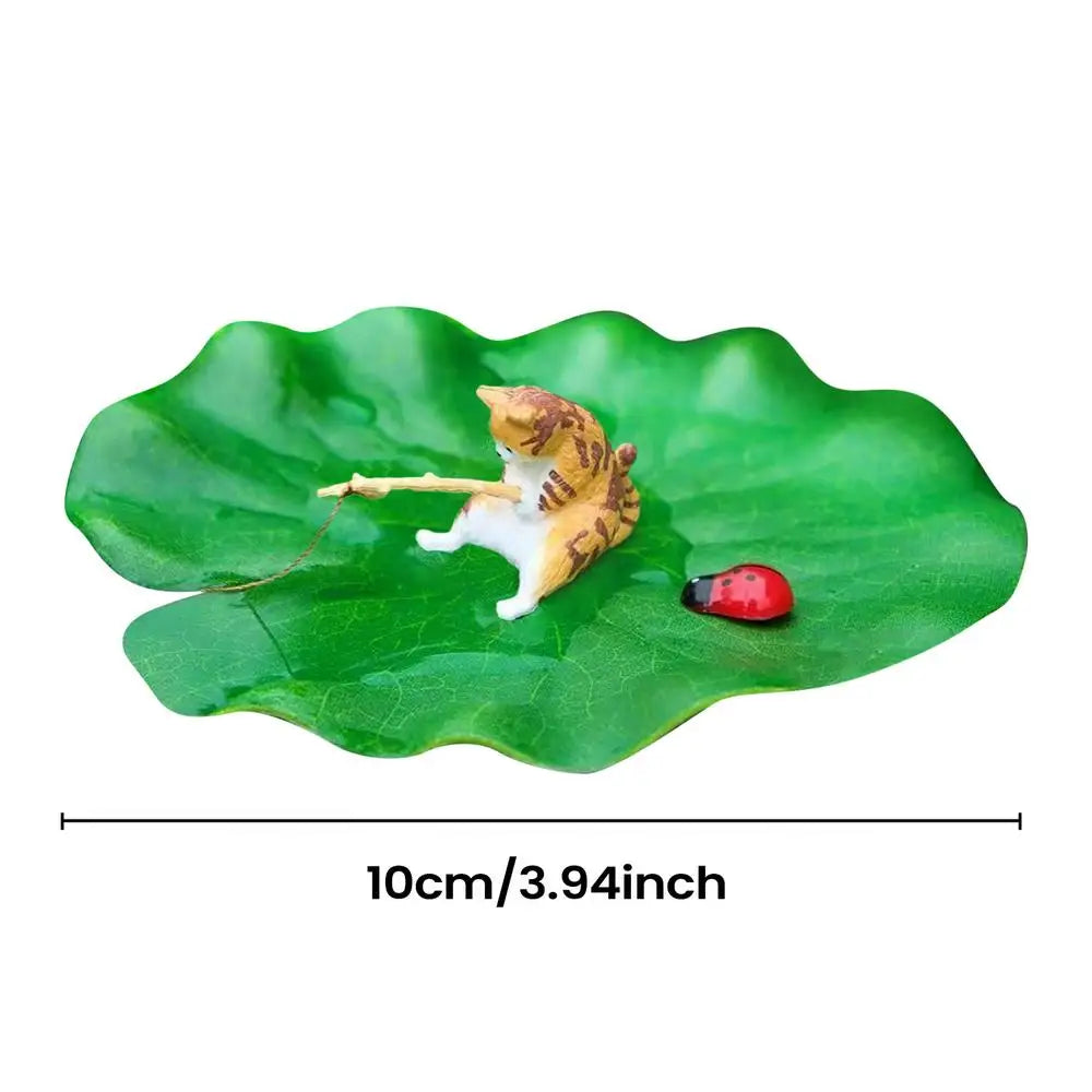 Cat Fishing on Floating Lily Pad Aquarium Decoration – Cat Beds & Mats