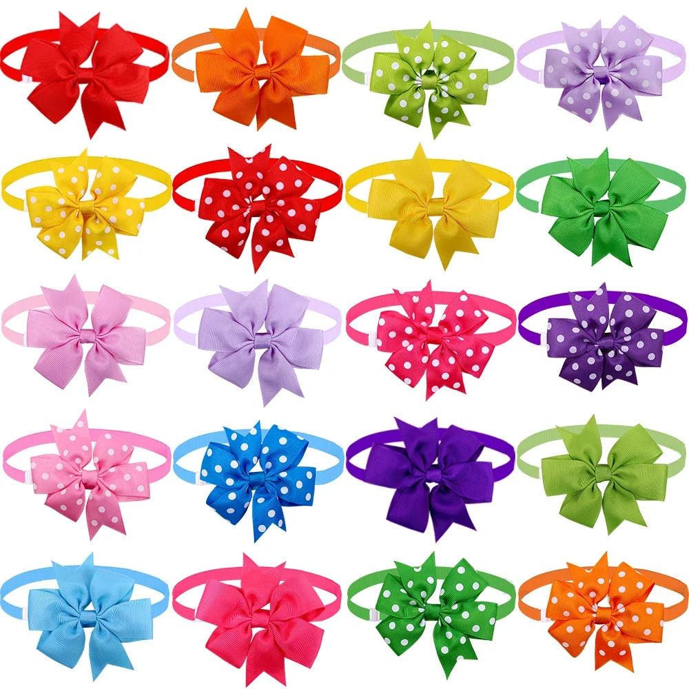 Dog Bowtie Dot Solid Bow Tie Collar – 3 Colors