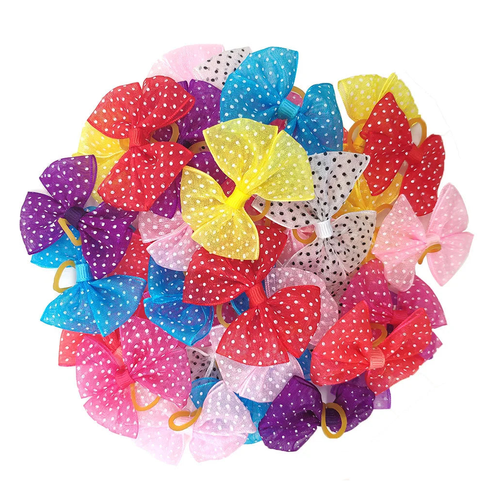 20pcs/lot Pet Dog Cat Hair Bows Mix Color - ProPawPet.com
