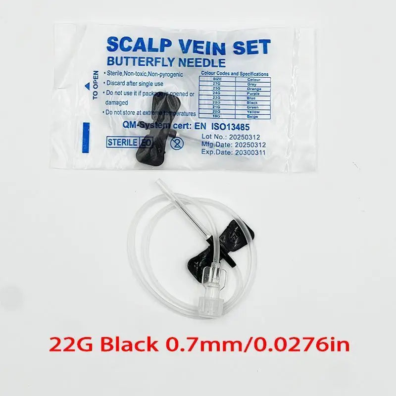 Disposable Screw-type Butterfly Infusion Needle Double Wing – 8 Colors